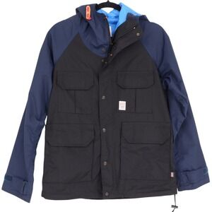 Topo Designs Mountain Hooded Jacket Men's Size S Black Navy Blue Made in USA